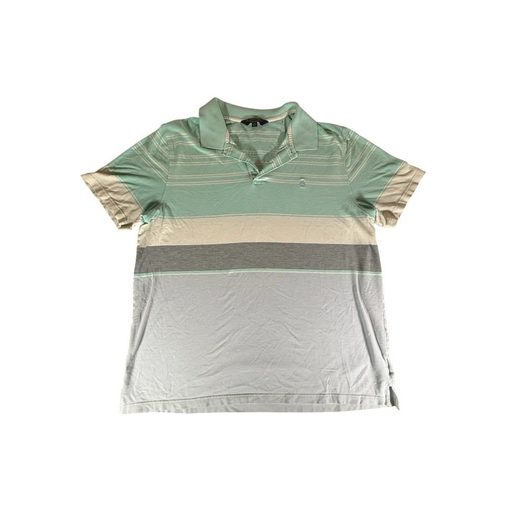 Brooks Brothers Shirt Adult XXL White Blue Striped Supima Polo Pullover Mens